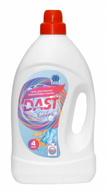 Гель для прання кольорових тканин DAST Color, 4 л